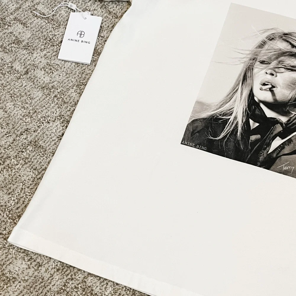 Anine Bing Ida Tee AB x Terry O’Neil—Brigitte Bardot Organic White Tee Large - Picture 6 of 12